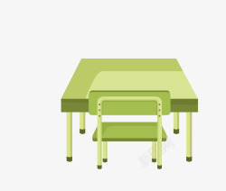 绿色桌子椅子教学办公素材