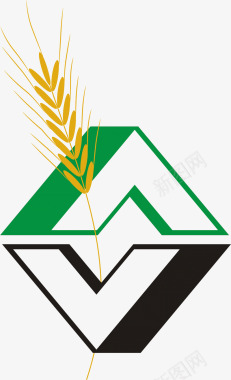 公安标志麦穗立体菱形加麦穗图标图标