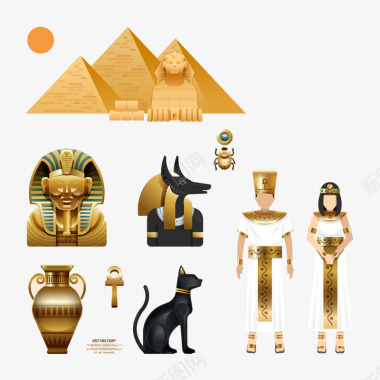 壁画埃及特色图标图标