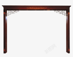 中国风红木拱门素材