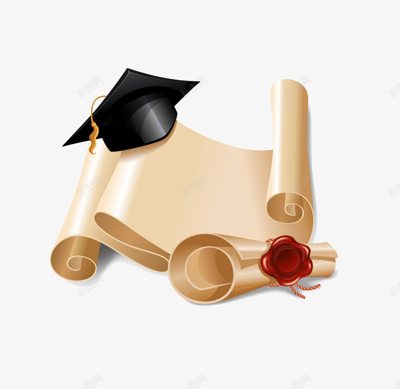 学士帽和毕业证png免抠素材_88icon https://88icon.com 学士帽 毕业 毕业证