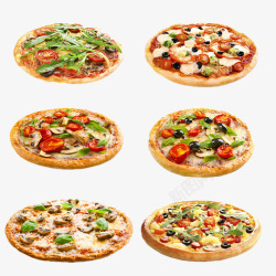 6款不同样式的披萨素材