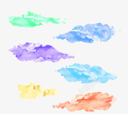 漂浮的六朵彩云素材