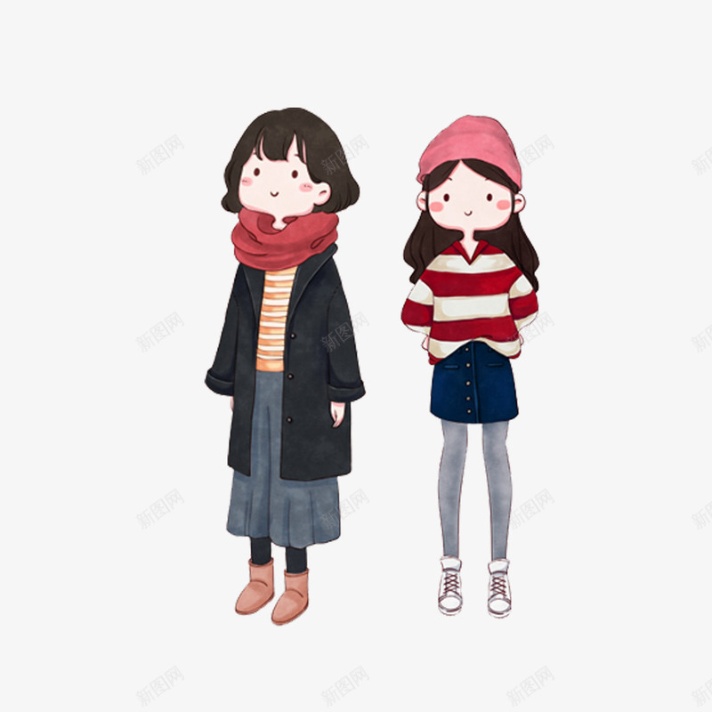 穿着冬装的可爱女孩png免抠素材_88icon https://88icon.com 冬装 围巾 女孩 帽子 裙子