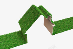 绿色环保草地房子素材