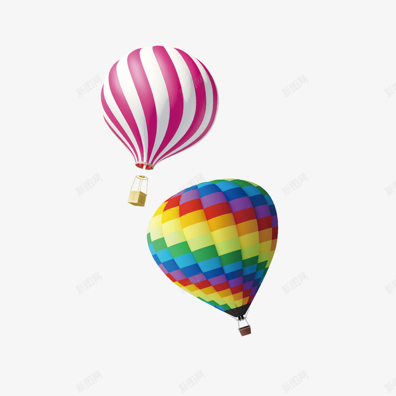 飘浮的热气球png免抠素材_88icon https://88icon.com 彩色热气球 热气球 飘浮在天空