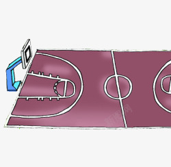 紫颜色紫色手绘篮球场地高清图片