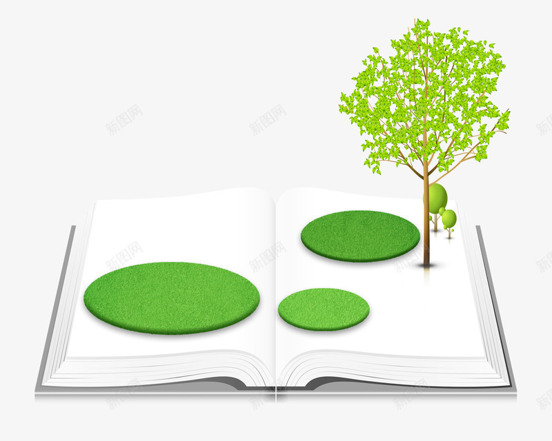 书本上的绿树png免抠素材_88icon https://88icon.com 打开的书本 树木 绿色植被