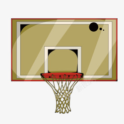 卡通篮球篮板蓝框素材