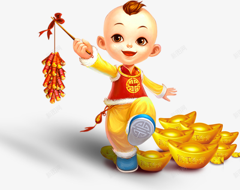 卡通年画娃娃放鞭炮新年装饰png免抠素材_88icon https://88icon.com 2018 卡通年画娃娃 喜庆 放鞭炮 放鞭炮庆祝 新年 春节 过年放炮 过新年 金元宝