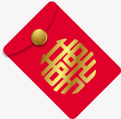春节红色喜字红包素材