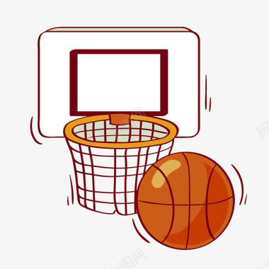 鏁板瓧篮球板和篮球插画图标图标
