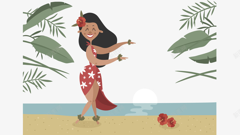 美丽的夏威夷海岛矢量图eps免抠素材_88icon https://88icon.com 夏威夷 夏威夷海岛 海边度假 矢量素材 矢量图