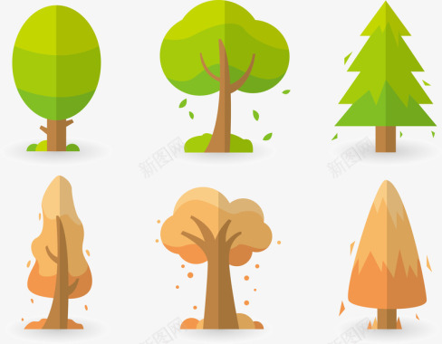 创意树木图案图标图标