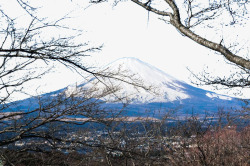 美丽的日本富士山冬日风景素材