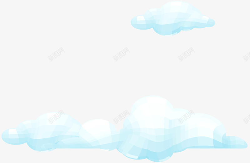 蓝色卡通云朵png免抠素材_88icon https://88icon.com 天空云层 清新云彩 漂浮云朵 蓝色云朵 装饰图案