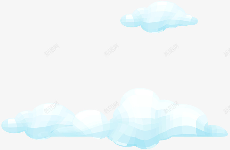 蓝色卡通云朵png免抠素材_88icon https://88icon.com 天空云层 清新云彩 漂浮云朵 蓝色云朵 装饰图案