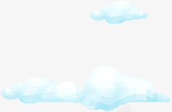 蓝色云背景蓝色卡通云朵高清图片