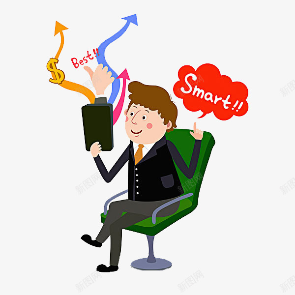 玩手机的男人png免抠素材_88icon https://88icon.com 卡通 商务 帅气的 椅子 炒股 男人 金钱 高兴地
