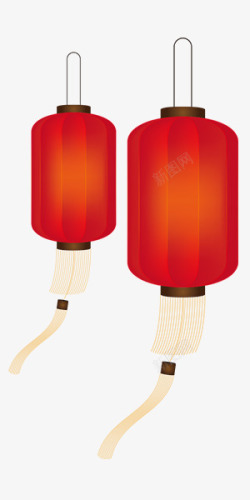 红色灯笼中国风年会装饰图案素材
