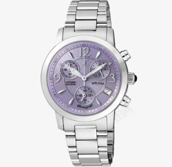银紫色手表女表西铁城腕表素材