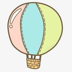 热气球卡通漂浮素材
