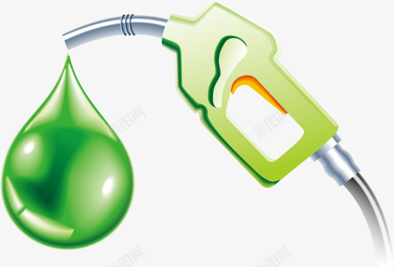 油滴免抠素材绿色油枪矢量图图标图标