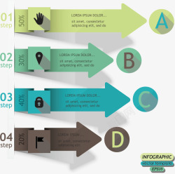 字母步骤流程图箭头表矢量图高清图片