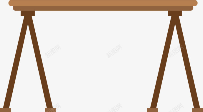 小凳子创意办公用品长条凳矢量图图标图标