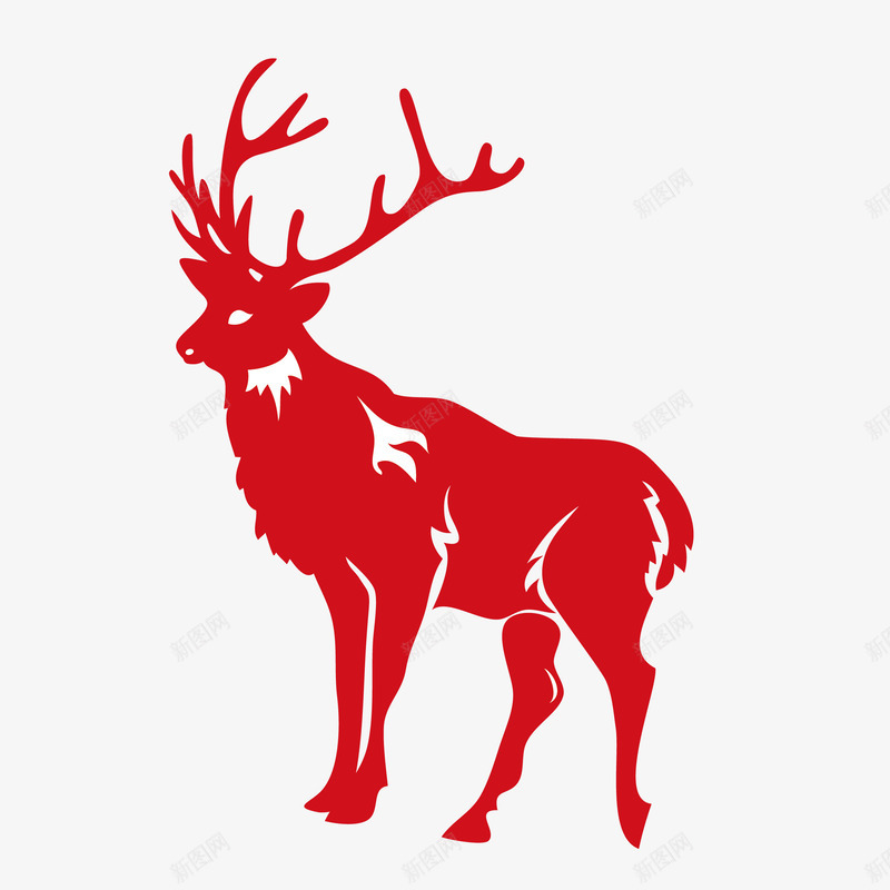 红色驯鹿剪影png免抠素材_88icon https://88icon.com 公鹿 圣诞节 生物世界 红色驯鹿剪影 野生动物 驯鹿 驯鹿剪影 鹿 麋鹿