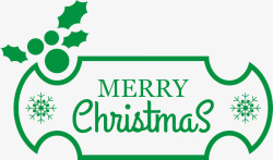 绿色圣诞节快乐标题框素材