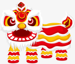 卡通中国风春节舞狮素材