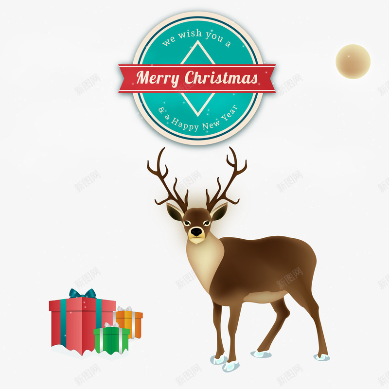 圣诞节麋鹿png免抠素材_88icon https://88icon.com 圣诞 礼盒 麋鹿