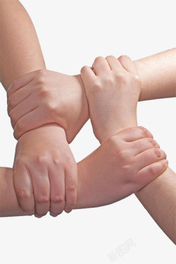 肢体动作四只手相互握着手腕高清图片