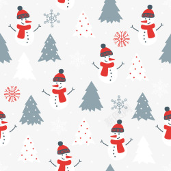 松树和雪人全屏底纹背景素材