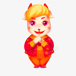 拜年卡通羊素材