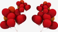 红色群舞的气球双12素材
