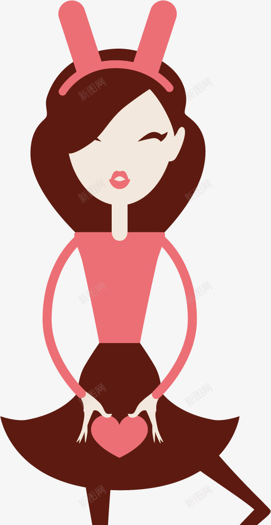 可爱的女生矢量图ai免抠素材_88icon https://88icon.com 人物 可爱 可爱的女生 女生 模特 矢量图