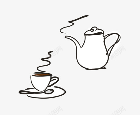茶卡通手绘茶饮品矢量图图标图标