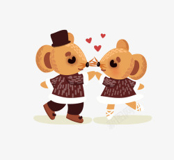 小动物老鼠爱情主题卡通可爱小动物装饰高清图片