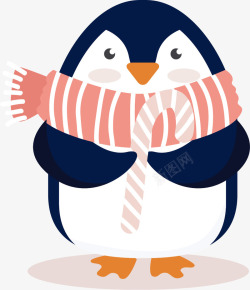 围巾卡通风格企鹅矢量图素材