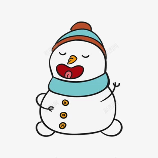 张大嘴巴的雪人png免抠素材_88icon https://88icon.com 创意 卡通 商务 围巾 帽子 张大嘴巴 彩色手绘 简约 雪人