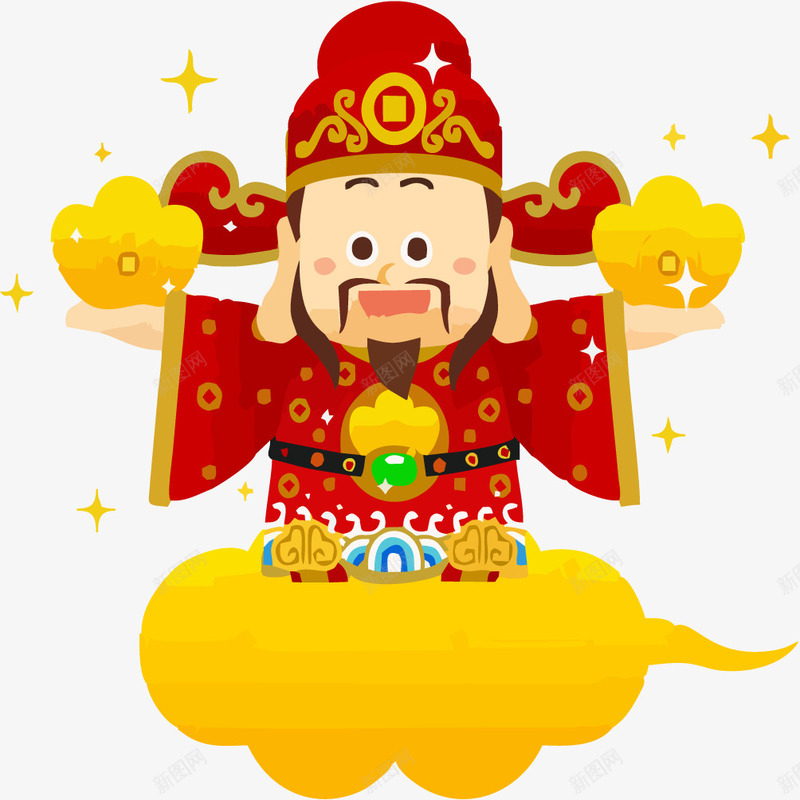 拿着金子的财神爷png免抠素材_88icon https://88icon.com 喜庆 春节 财神png 财神爷 金子 黄色