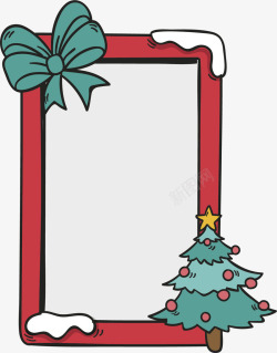 可爱圣诞树装饰框矢量图素材