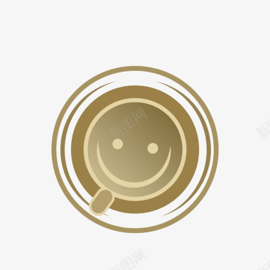 棕色棕色咖啡杯笑脸饮品图标矢量图图标
