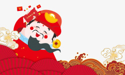 中国风福娃送福春节财神卡通手绘psd分层图高清图片