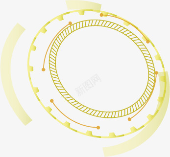 黄金圆光环png免抠素材_88icon https://88icon.com 网页几何图形漂浮素材