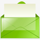 邮件绿色信封消息电子邮件信透明素材