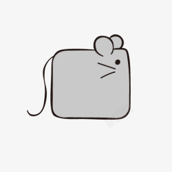 方形12生肖老鼠卡通素材