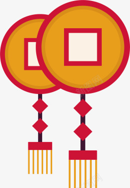 虎年春节素材铜钱创意春节元素图标图标